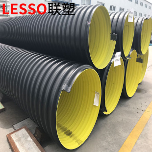 Liansu Pe Steel Belt Reinforced Spiral Corrugated Pipe Sn8/Dn300 Total Agent Manufacturer Direct Delivery Gu Ground Steel Belt Pipe