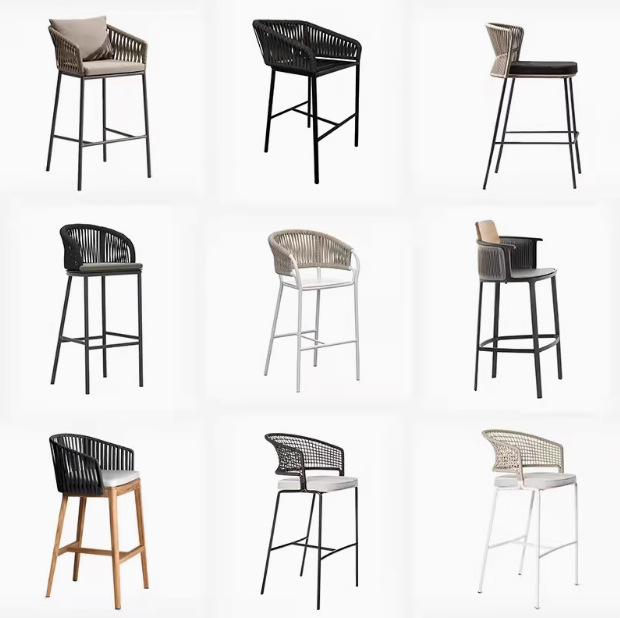 Outdoor Bar Chair Outdoor Bar Chair Creative Rattan Chair Outdoor High Chair Courtyard Club Restaurant Bar Rattan Chair