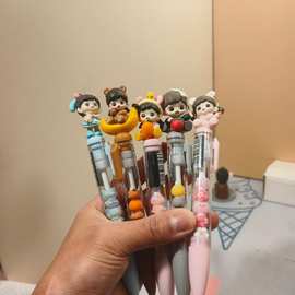 新款zoraa萌粒串串乐 黑色中性笔  可爱学生笔 创意趣味diy笔