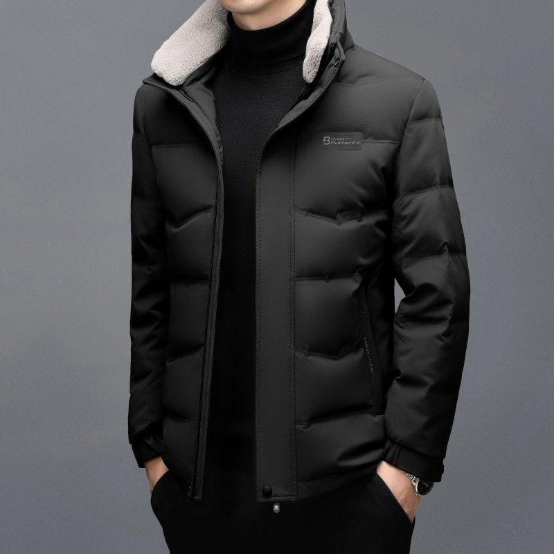 Short winter detachable velvet keep warm down jacket