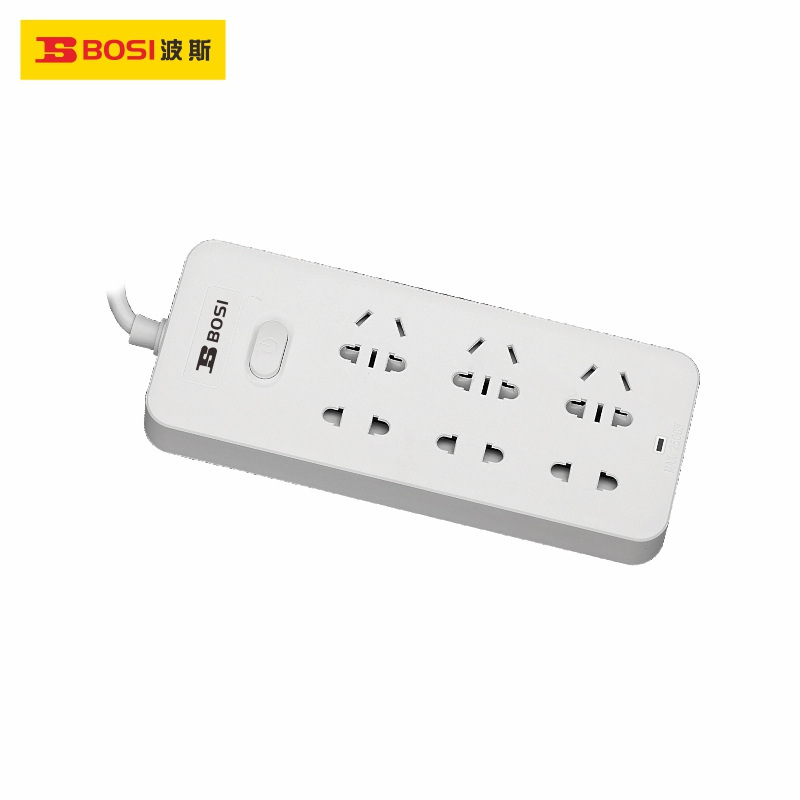 波斯新国标6位总控3米接线板BS450011延长线插座5米BS450025