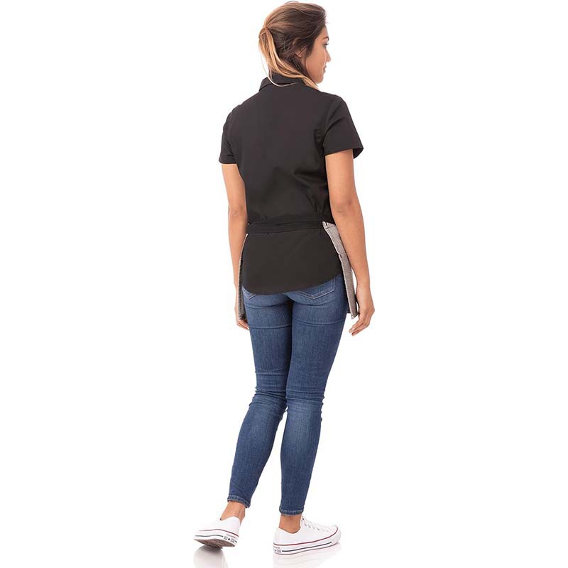 Transfronterizo rayas delgada poliéster algodón delantal corto Amazon comercio exterior cocina barista ropa de trabajo delantal de busto