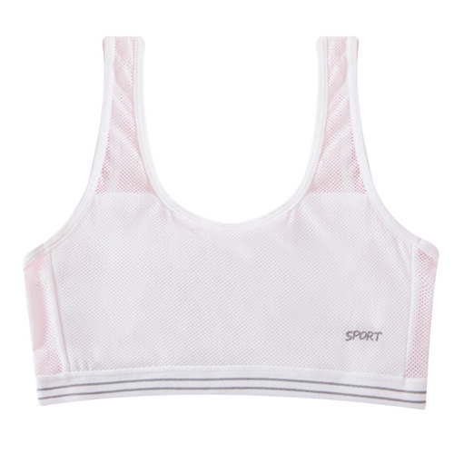 Girls' Underwear for Adolescents, Layered Double Cotton Bra for Primary and Middle School Students, Anti-Bulge Children's Bralette