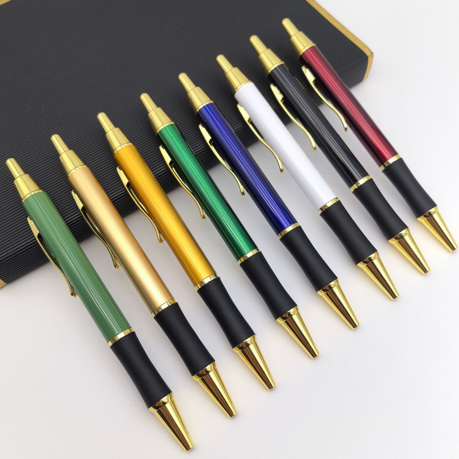 Metal pulsante antideslizante silicona cubierta bolígrafo de regalo de negocios bolígrafo de publicidad reunión bolígrafo de firma bolígrafo personalizado