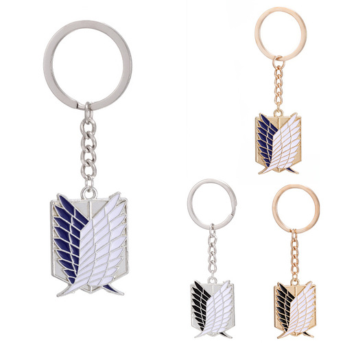 AliExpress Amazon Hot Sale Cartoon Keychain Attack on Titan Survey Corps Logo Keychain Wholesale