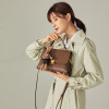 Fashionable retro leather one-shoulder bag, metal decorations, bag strap, European style