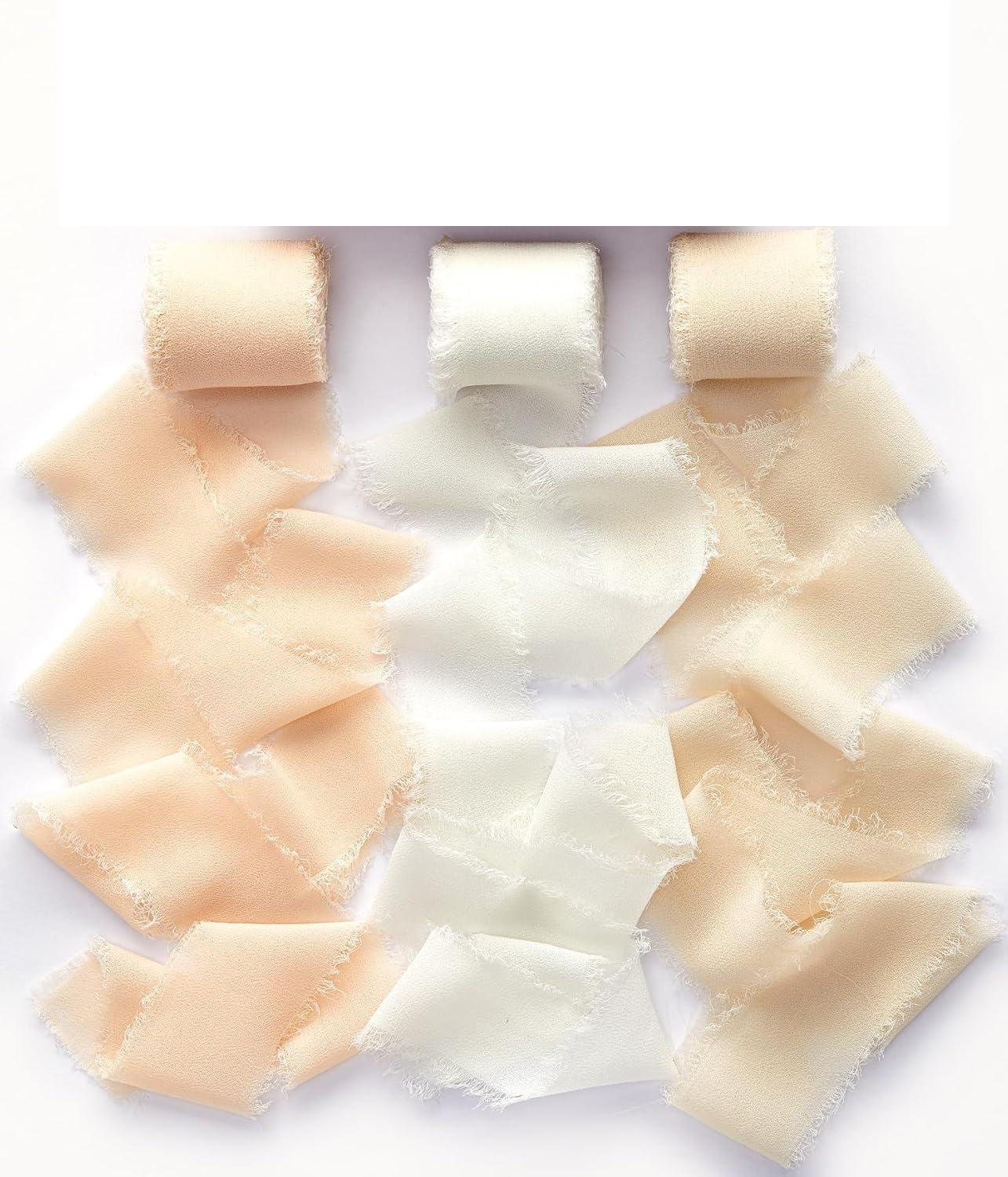 INS deshilachado gasa cinta ramo de la boda borla cinta arco decoración hilo de nieve tira de tela de seda