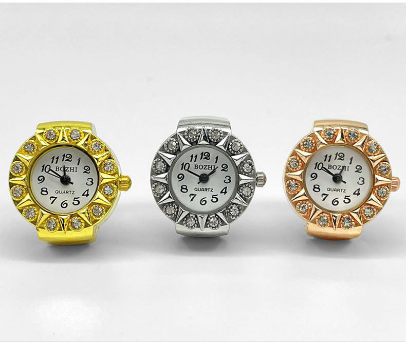 25g Weight Quartz Glass Mirror Material Stainless Steel Strap Material Watch Rings Classification Retro Classic Style Round Quartz Watch Rings