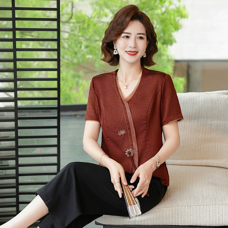 Среднего возраста мама летнее платье национальный стиль 2025 новый иностранный стиль