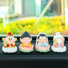 解壓歡喜小神仙好運蓮蓮如來觀音財神車載擺件車內中控台裝飾禮物