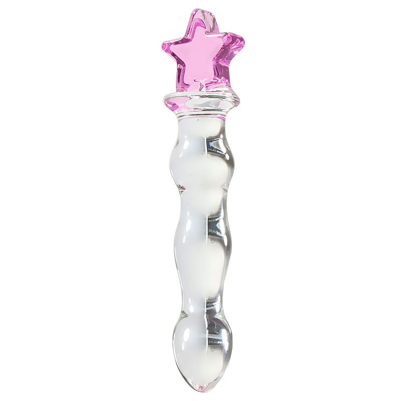 Crystal Glass Dildo Wand, Transparent Heart-Key Design, Smooth Adult Massage Stick — detail image 3