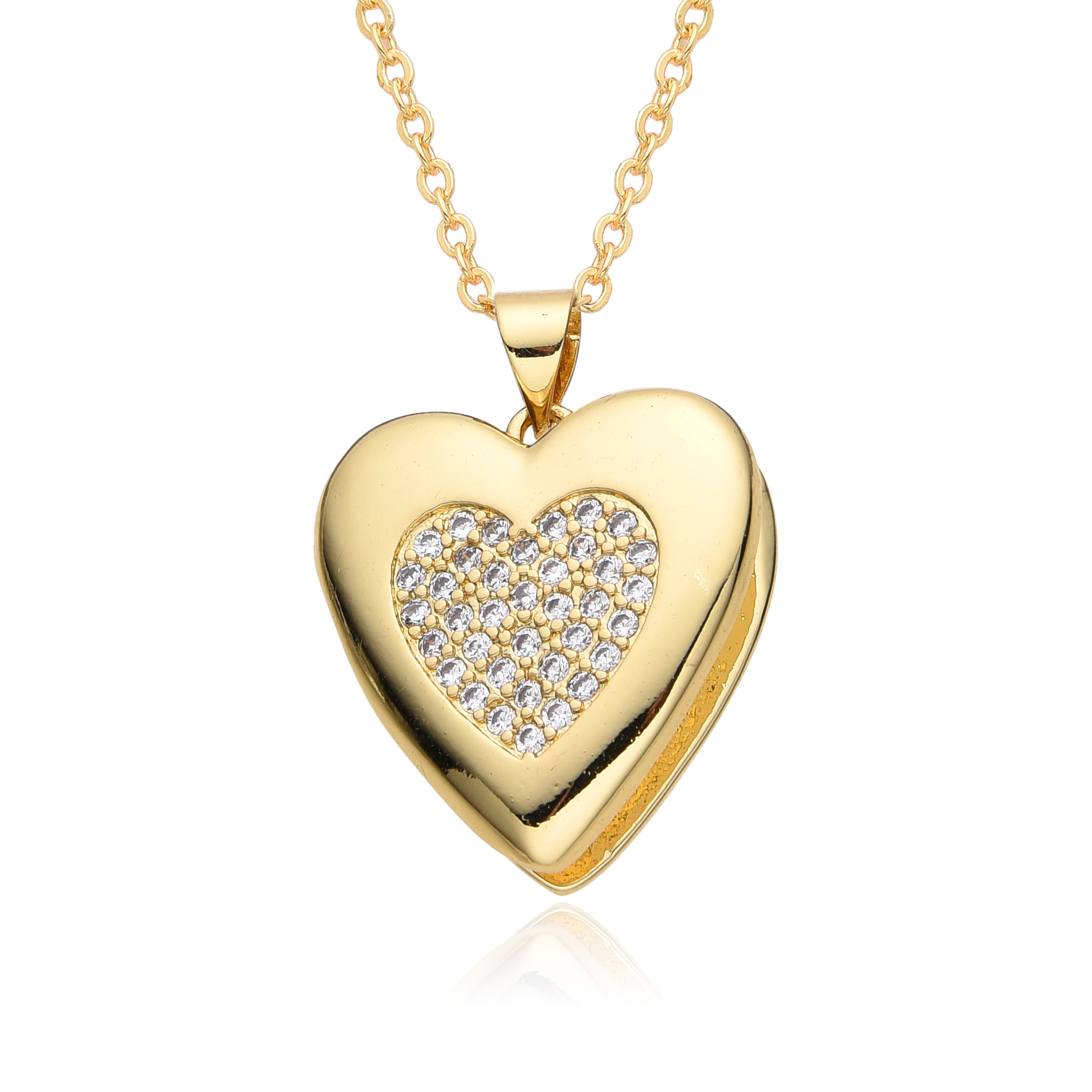 Holiday, Daily Occasion Copper Material Copper Elegant Simple Style Heart Shape Pendant Necklace