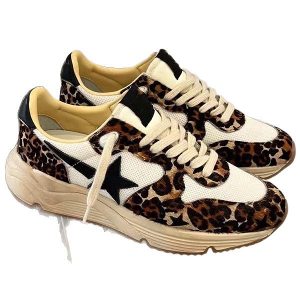 25 parejas coreanas hacen viejas estrellas pequeñas zapatos sucios de caballo leopardo estampado sequillas zapatos papá zapatos deportivos casuales aumentados