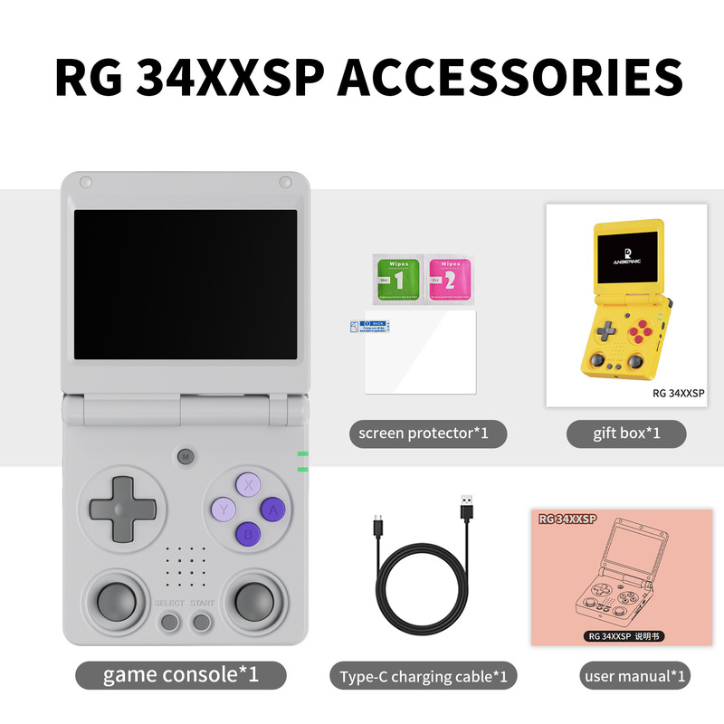 rg34xxsp 折りたたみハンドヘルド デュアルロッカー GBA ポイントツーポイント 3 倍高精細アーケード スターバースト アンバーニック フリップカバー|undefined