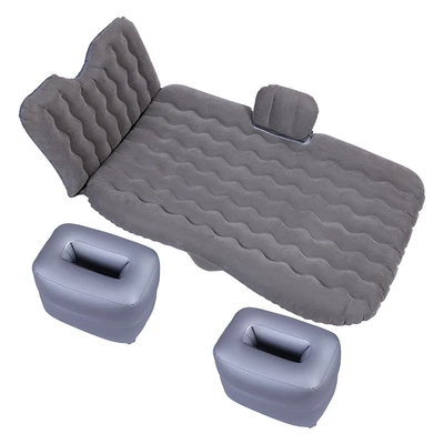 Vehicle-mounted inflatable bed: inflatable bed PVC flocking - 600-supreme-head-grey