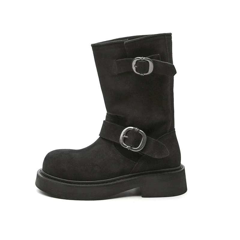Martens, metal denim low boots platform, genuine leather