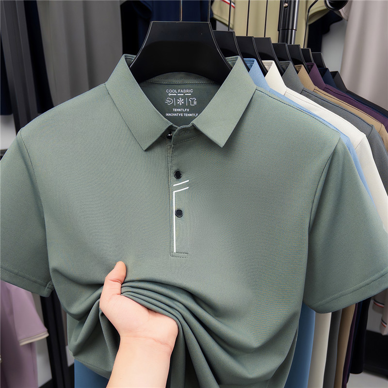 Men's Short-Sleeve T-Shirt for Middle-Aged and Elderly, Summer Loose Casual Dad Style, Turn-Down Collar Half-Sleeve Top, Wholesale Men's Short-Sleeve T-Shirt for Middle-Aged and Elderly, Summer Loose Casual Dad Style, Turn-Down Collar Half-Sleeve Top, Wholesale