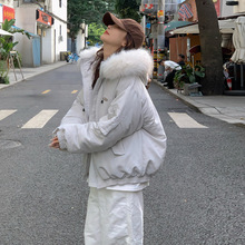 明星同款大毛领工装派克羽绒棉服女2025新款冬季保暖加厚棉袄外套