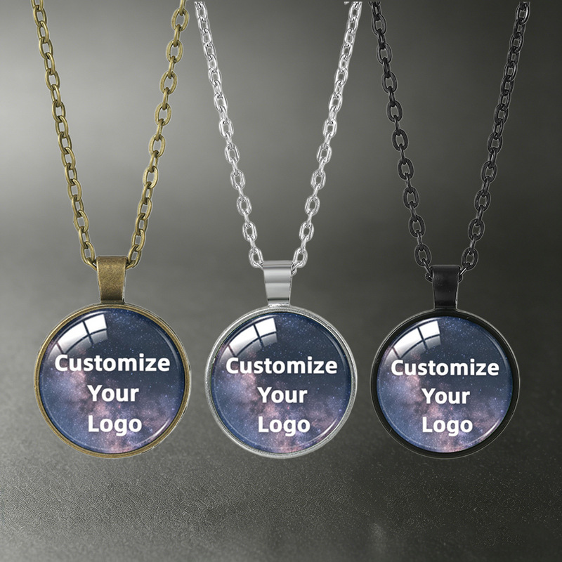 Custom Logo Alloy Necklace with Your Own Design, Available in Three Colors, Couple Style, Niche Versatile Trendy Accessory Custom Logo Alloy Necklace with Your Own Design, Available in Three Colors, Couple Style, Niche Versatile Trendy Accessory