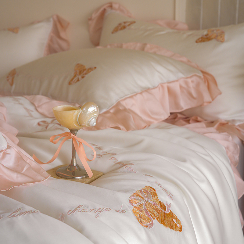 Parure de couette style princesse française en tencel pour sommeil_voghion.com