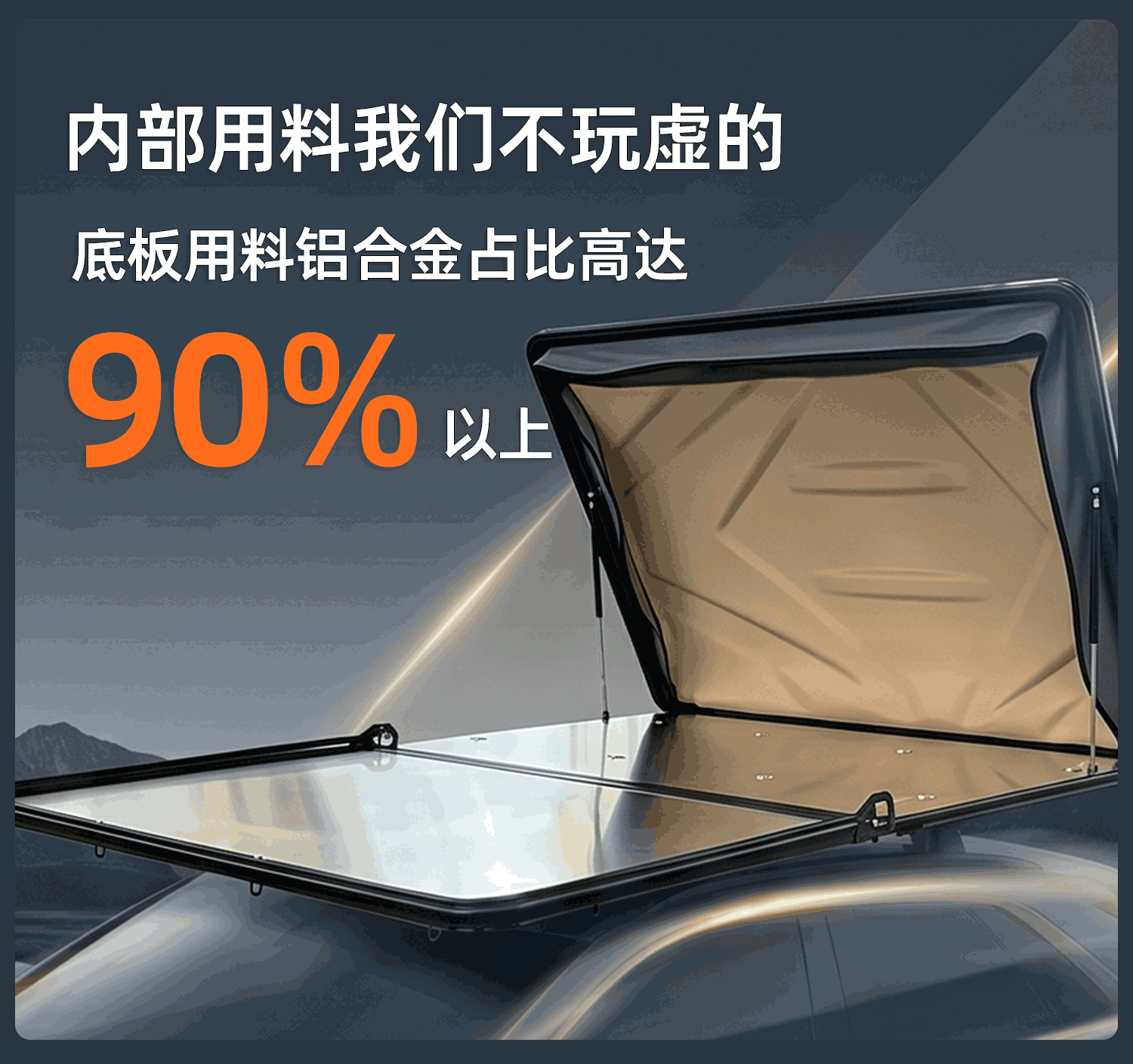 Manufacturer's Direct Cross-Border Supply of Abs Hard-Shell Side-Flip Roof Tents, Fully Automatic Hydraulic Suv Off-Road Vehicle Camping Tents