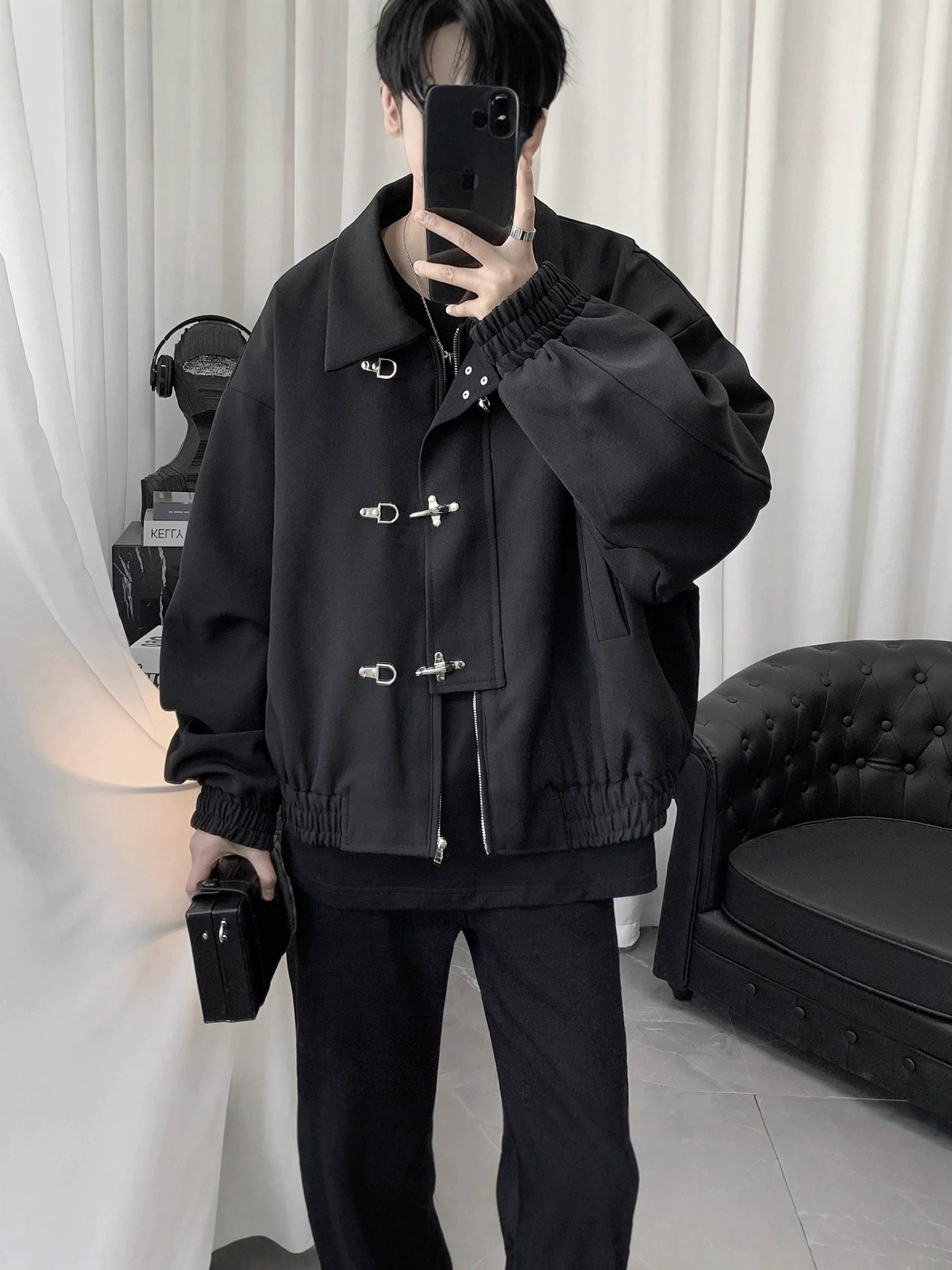 Metal design jacket, Korean style, high-quality style