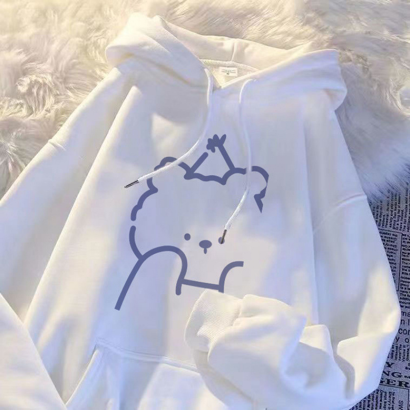 가을과 겨울 후드 스웨터 2024 새로운 느슨한 한국 다목적 아카데미 스타일 기모 두꺼운 따뜻한 자켓 탑