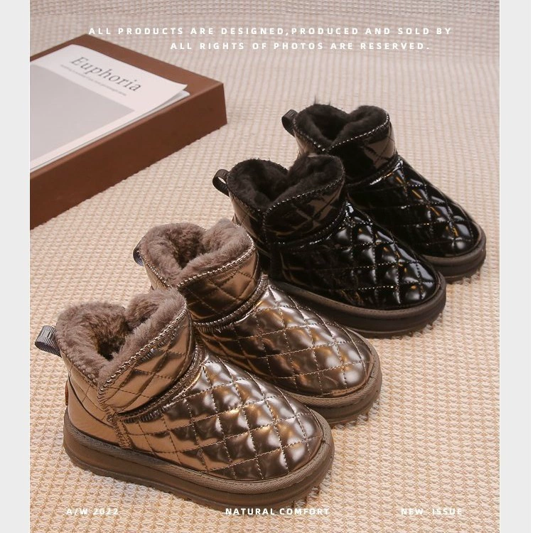 Корейская версия плюшевого утолщения детские снежные сапоги