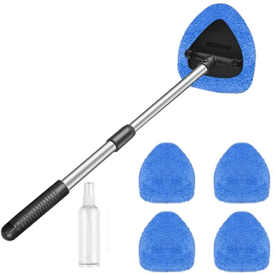 Factory Wholesale Telescopic Pole Car, Car cleaning tools - pentagonal-telescopic-pole-4-blue-coral-velvet-covers-1-bottle