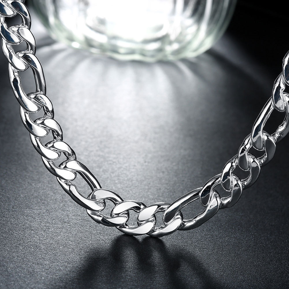 Men's Figaro Chain Silver-plated Necklace For Stylish Accessories_voghion.com
