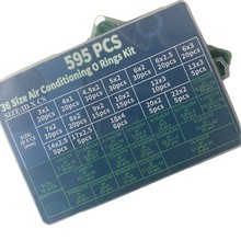 零件盒595pcs绿色橡胶密封圈组合装规格等密封件o型圈硅橡胶