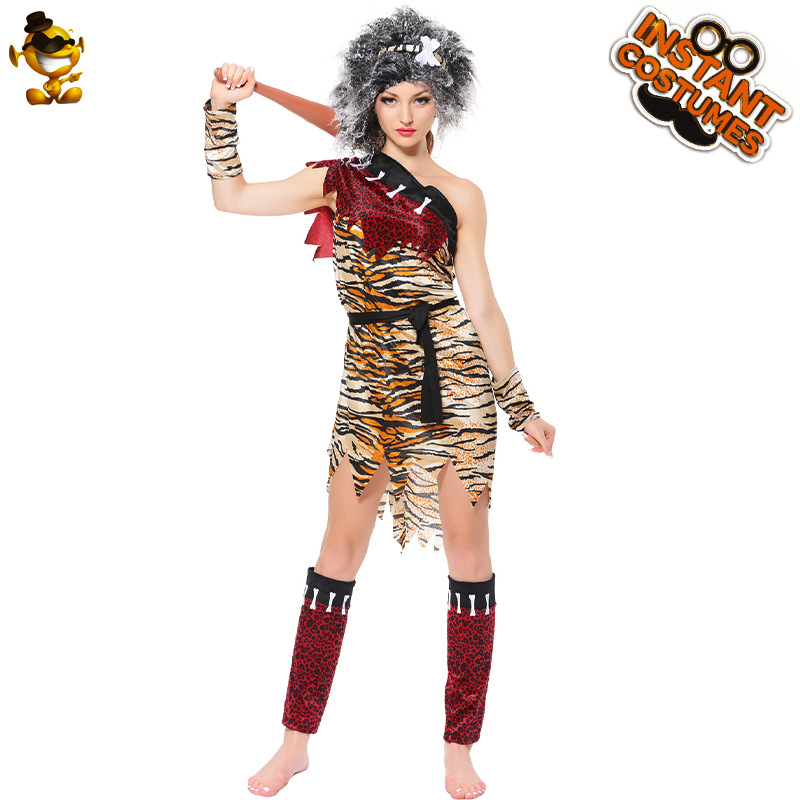 Transfronterizo de Halloween adulto primitivo mujer salvaje traje ropa de fiesta carnaval traje de la mascarada Cosplay