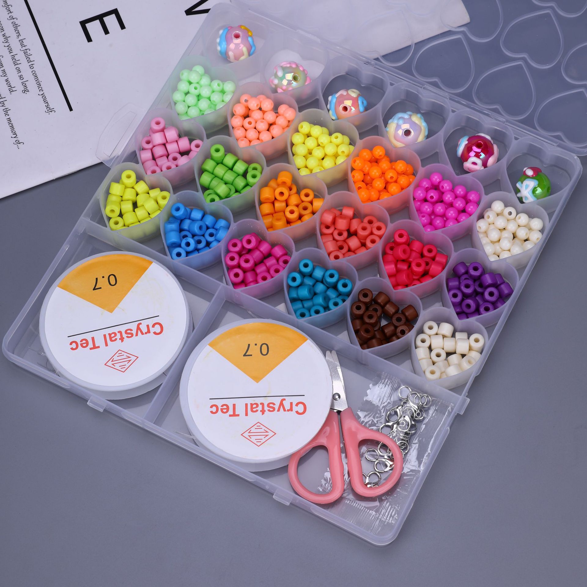 Cuentas de arroz de vidrio DIY cuentas de pintura horneada pequeñas cuentas de color crema hechas a mano gran agujero de color cuentas dispersas accesorios de joyas pulseras