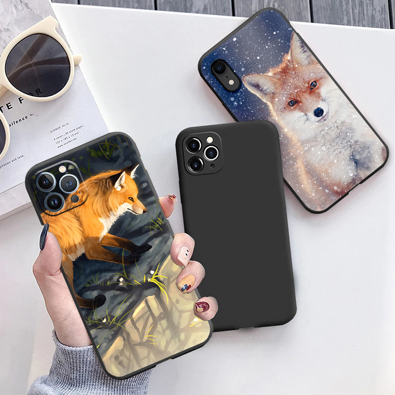 for apple iphone mini animal raccoon fox soft camera case