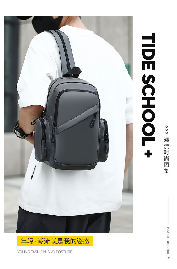 New business men's backpack, water-resistant, suitable for both shoulder and single shoulder, cross-border Oxford fabric men's computer backpack Item Picture