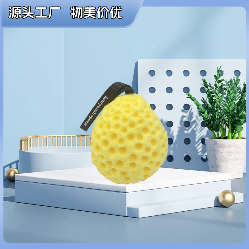 Esponja de baño grande estilo japonés con forma de panal, esponja súper suave, esponja de baño bonita para niños, esponja exfoliante agradable para la piel.