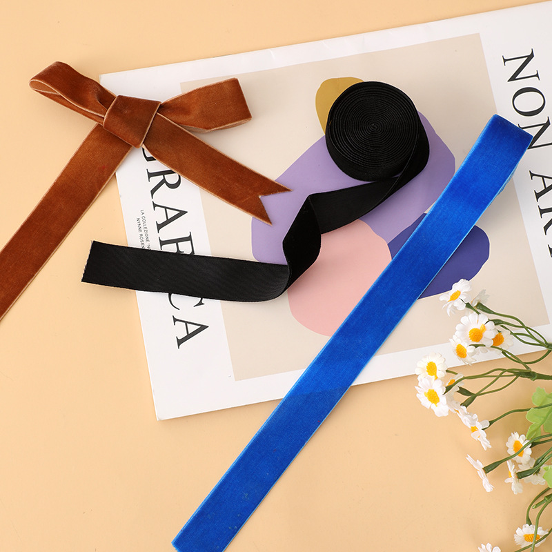 Cinta de terciopelo de 2,5 cm de ancho, cinta de gamuza, zapatos, sombreros, lazo, accesorios de ropa, accesorios de bricolaje, cinta de lana