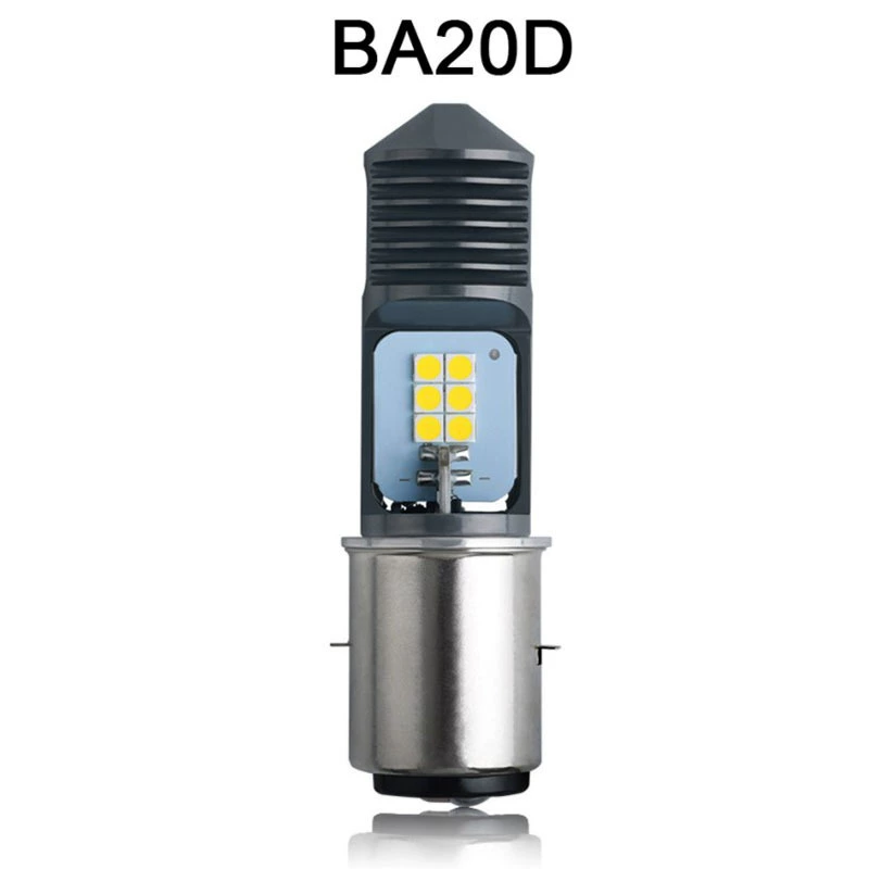Motorcycle LED headlight dual-color BA20D P15D H4 3030 12SMD electric vehicle H6 single claw steering light