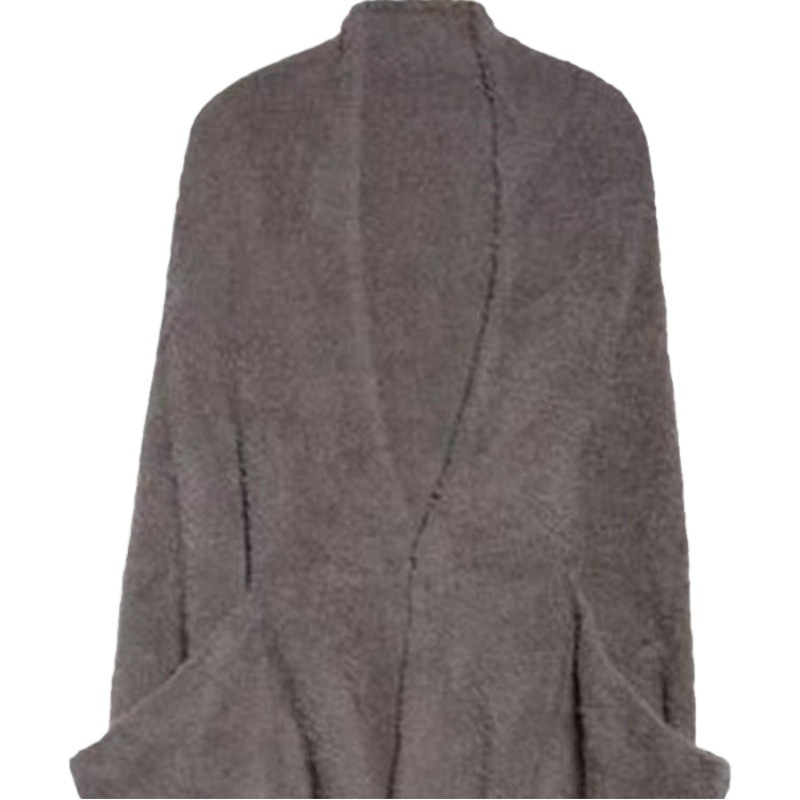2025 New Cloud Velvet Shawl with Cape and Scarf, Large Pockets, Warm Shawl for Home and Office, Women's Shawl