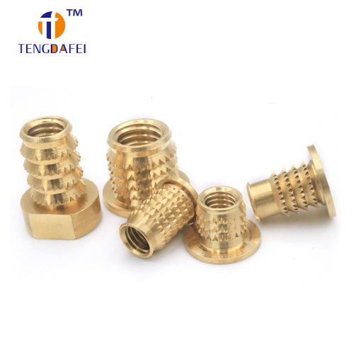 Brass knurled cold-pressed nuts Stainless steel hexagonal nuts Quick-embedded inserts cold-pressed nuts in multiple specifications