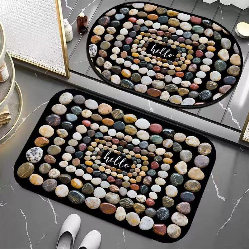 Piso de baño de guijarros transfronterizos esterilla de absorción de barro de algas esterilla de suelo antideslizante esterilla de suelo de baño esterilla de suelo antideslizante