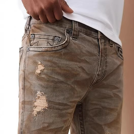 Men's Layered Stitched Flapless Jeans - Slim Fit Stretch Jeans with a Clean Back Men's Layered Stitched Flapless Jeans - Slim Fit Stretch Jeans with a Clean Back