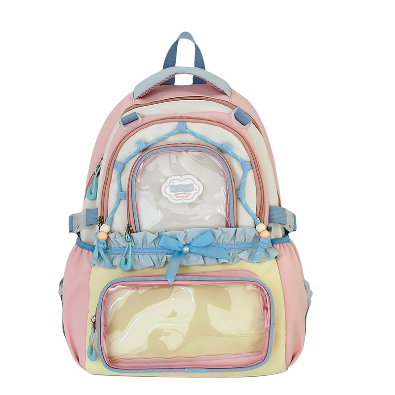 Mochila escolar para estudiantes, bolsa de dolor transparente, mochila casual simple, persecución de estrellas bidimensional, mochila de gran capacidad para estudiantes