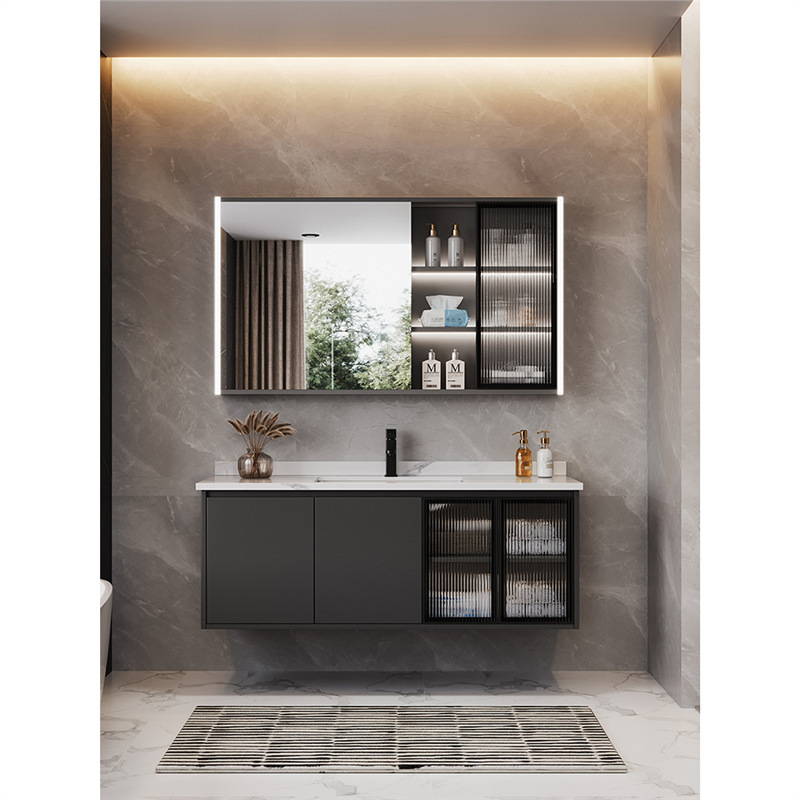 Low Price Hot Selling Modern Simple Bathroom Cabinet Wall-Mounted Wash Basin Small Apartment All-In-One Ceramic Wash Basin Cabinet