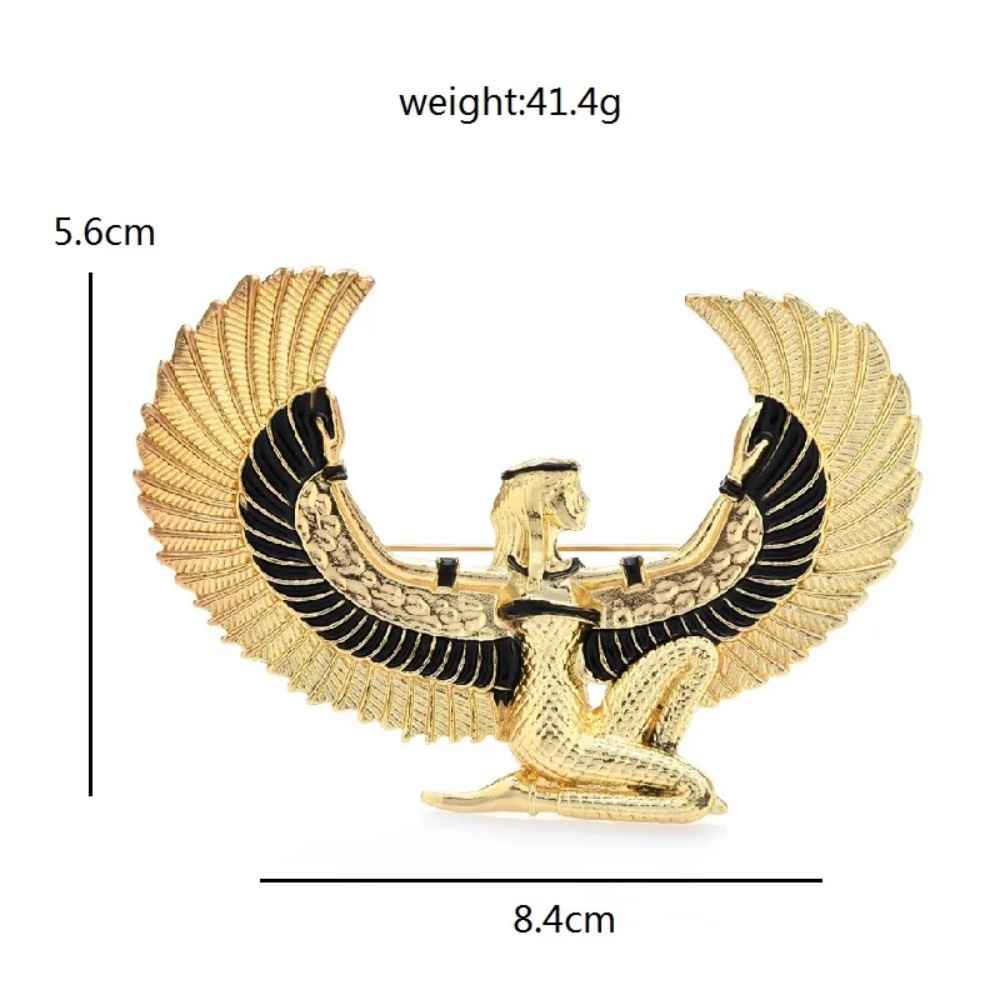 Factory wholesale Egyptian goddess brooch enamel flying eagle lady retro figure casual party clothing accessories