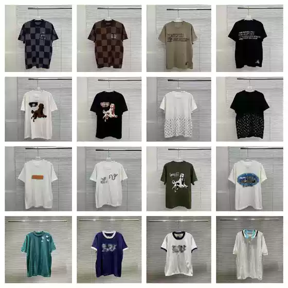 High-Quality Cross-Border Trendy Brand Lujia Full-Letter Logo Short-Sleeve Sweater Knitwear Unisex T-Shirt