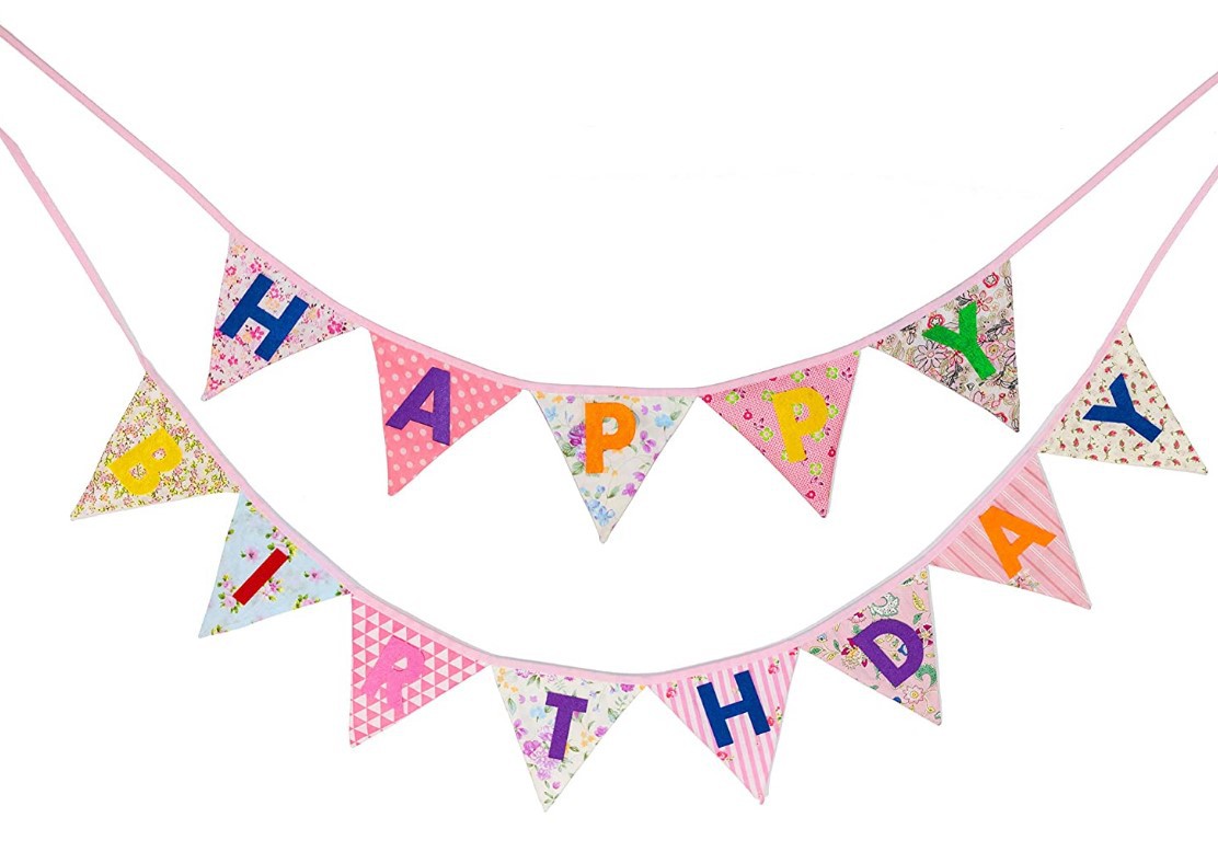 Nueva Bandera de triángulo de algodón decoración de fiesta de cumpleaños papel colorido bandera del Día de los niños Bandera de algodón bandera colgante bandera del jardín