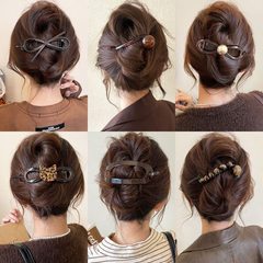 女性の後頭部の髪を結ぶためのハイエンドの気質ヘアピン、ツイストクリップ、2025年の新しいスタイルの半分に結ばれたヘアクリップ、ヘアピン、ヘッドドレス