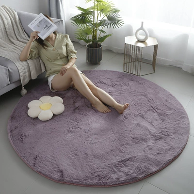 Coffee Table Blanket Plush Dressing Table – Car Carpet - purple-gray-customized