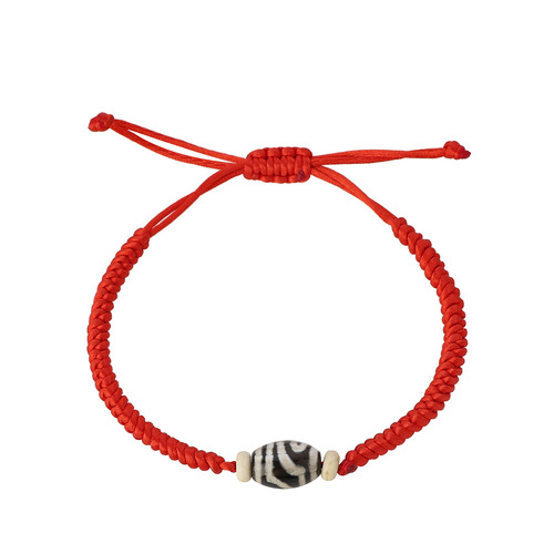 Factory Wholesale Lucky Red Cord with Agate and Sky Stone Bracelet, Handmade DIY Macrame Bracelet, Adjustable for Men and Women